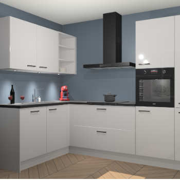 Zijdegrijze Hoogglans keuken Cognac 99957