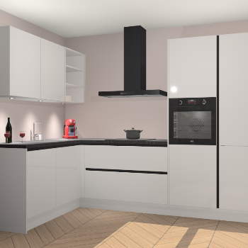 Zijdegrijze Hoogglans greeploze keuken Cognac 99958