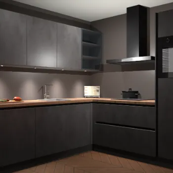 Beton Antraciet greeploze keuken Luanda 27598