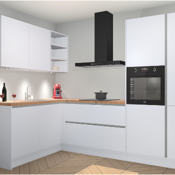 Sneeuwwitte greeploze keuken Cognac 99925