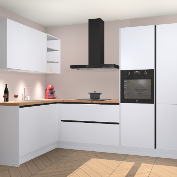 Sneeuwwitte greeploze keuken Cognac 99928