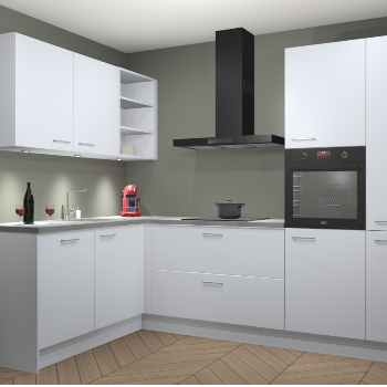 Sneeuwwitte keuken Cognac 100058