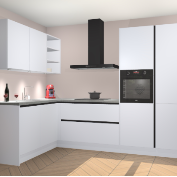 Sneeuwwitte greeploze keuken Cognac 100062