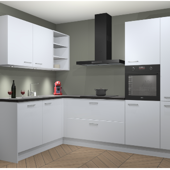 Sneeuwwitte keuken Cognac 100064