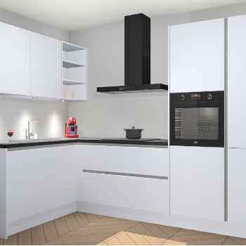 Sneeuwwitte greeploze keuken Cognac 100065