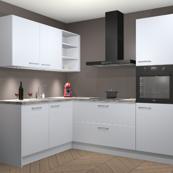 Sneeuwwitte keuken Cognac 100069