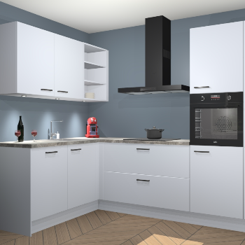 Sneeuwwitte keuken Cognac 100075