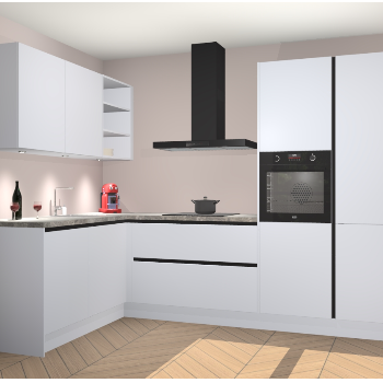 Sneeuwwitte greeploze keuken Cognac 100076