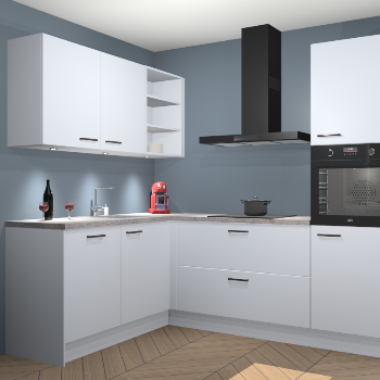 Sneeuwwitte keuken Cognac 100081