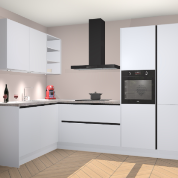 Sneeuwwitte greeploze keuken Cognac 100082