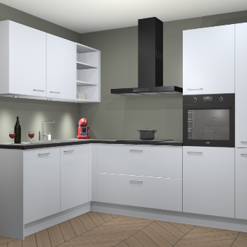 Sneeuwwitte keuken Cognac 100084