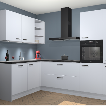 Sneeuwwitte keuken Cognac 100087