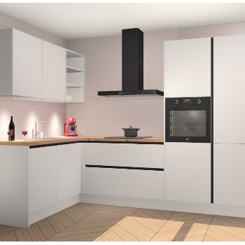 Zijdegrijze greeploze keuken Cognac 100056