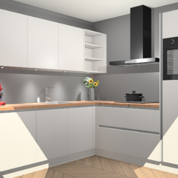 Zijdegrijze greeploze keuken Luanda 101148