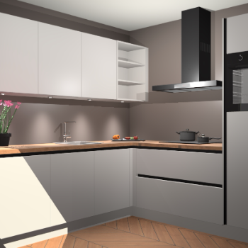 Zijdegrijze greeploze keuken Luanda 101151