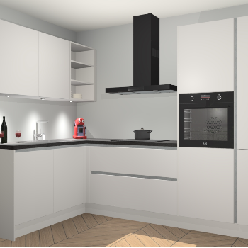 Zijdegrijze greeploze keuken Cognac 100320