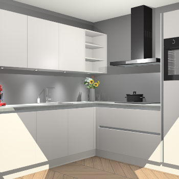 Zijdegrijze greeploze keuken Luanda 101263