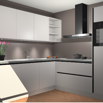 Zijdegrijze greeploze keuken Luanda 101266