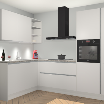 Zijdegrijze greeploze keuken Cognac 100326