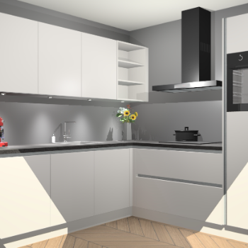 Zijdegrijze greeploze keuken Luanda 101269