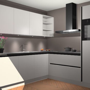 Zijdegrijze greeploze keuken Luanda 101272