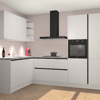 Zijdegrijze greeploze keuken Cognac 100329