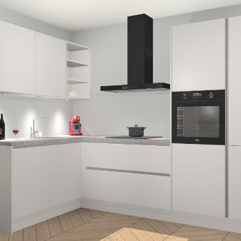 Zijdegrijze greeploze keuken Cognac 100332