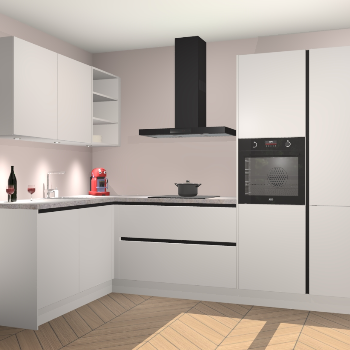 Zijdegrijze greeploze keuken Cognac 100335