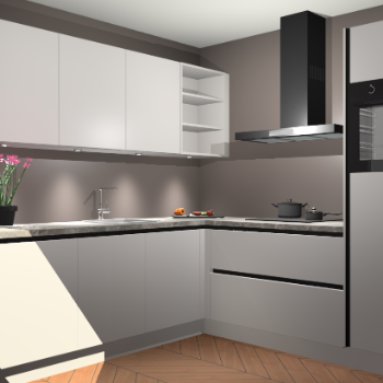 Zijdegrijze greeploze keuken Luanda 101278