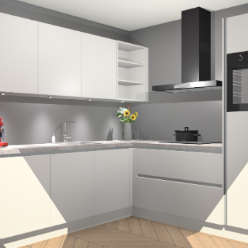 Zijdegrijze greeploze keuken Luanda 101281