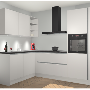 Zijdegrijze greeploze keuken Cognac 100338