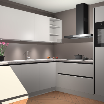 Zijdegrijze greeploze keuken Luanda 101284