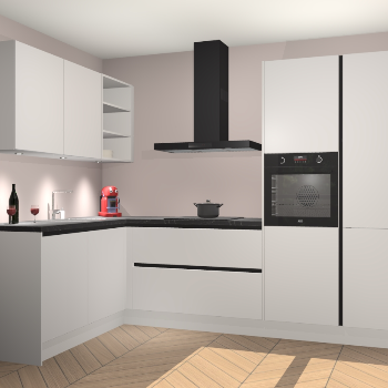 Zijdegrijze greeploze keuken Cognac 100341