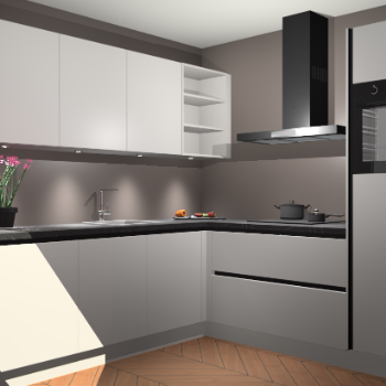 Zijdegrijze greeploze keuken Luanda 101292