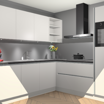 Zijdegrijze greeploze keuken Luanda 101289