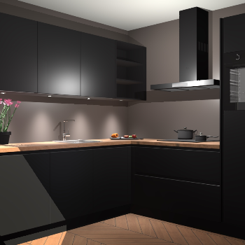 Zwarte greeploze keuken Luanda 101487