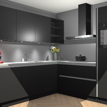 Zwarte greeploze keuken Luanda 101490