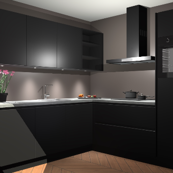 Zwarte greeploze keuken Luanda 101493