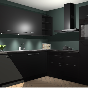 Zwarte keuken Luanda 101495