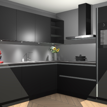 Zwarte greeploze keuken Luanda 101496