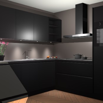 Zwarte greeploze keuken Luanda 101499