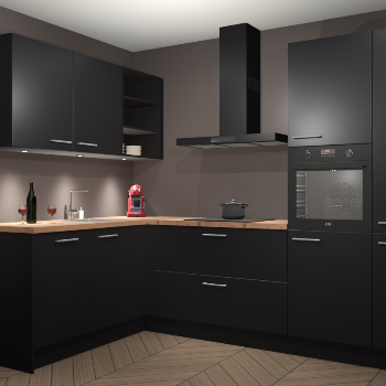 Zwarte keuken Cognac 100095