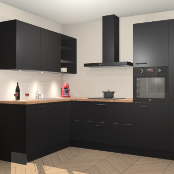 Zwarte keuken Cognac 100098