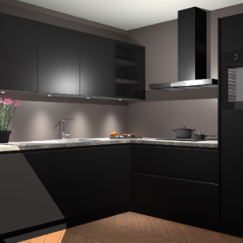 Zwarte greeploze keuken Luanda 101505