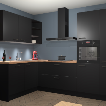 Zwarte keuken Cognac 100099