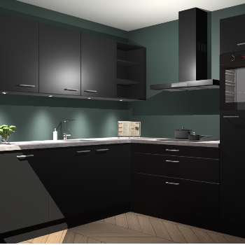 Zwarte keuken Luanda 101507