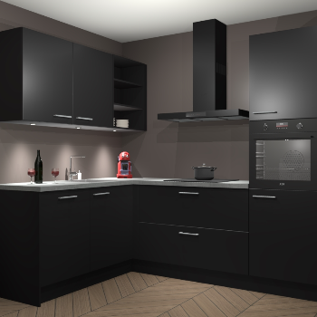 Zwarte keuken Cognac 100722