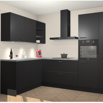 Zwarte keuken Cognac 100725