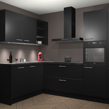 Zwarte keuken Cognac 100728