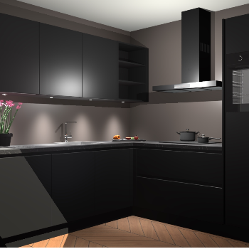 Zwarte greeploze keuken Luanda 101517